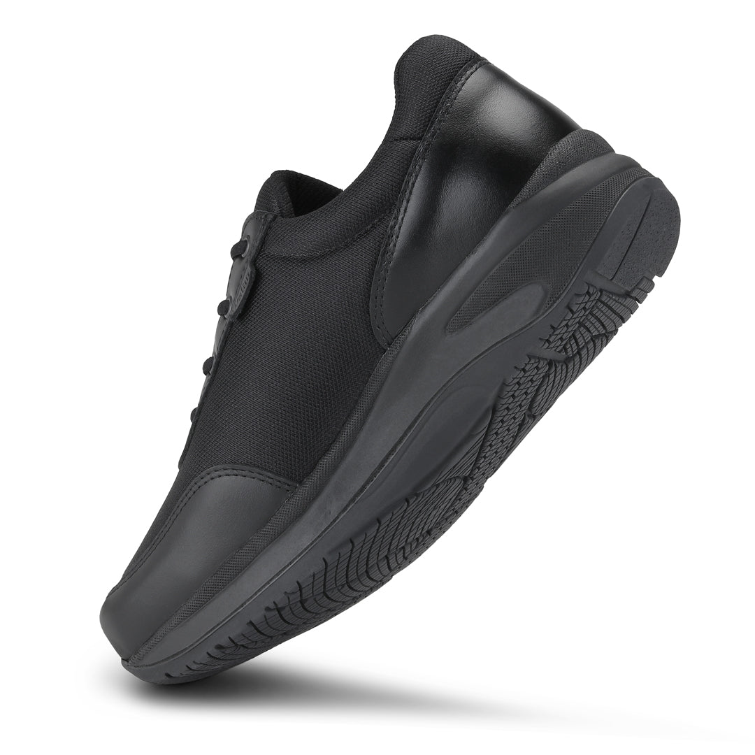 Wallin Lis Flow - Mesh/leer zwart met rits - dames sneaker