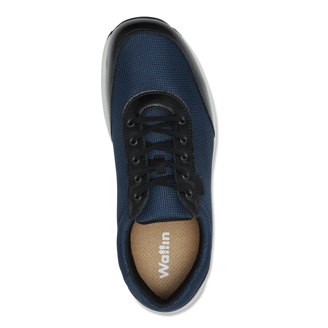 Wallin Erik Flow- mesh/leer navy - heren sneaker