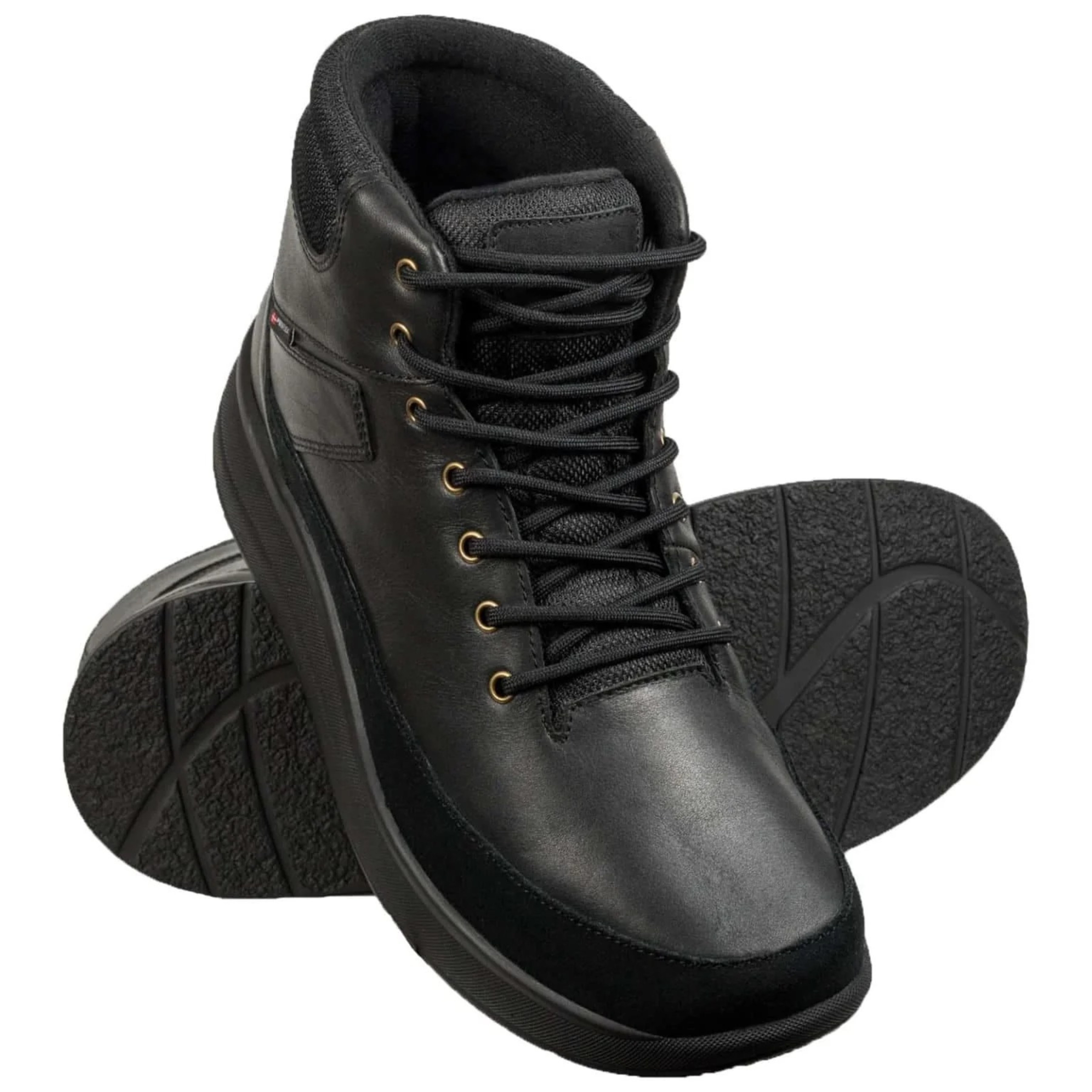Proflex - heren comfort boot - zwart leer en zwart suede met een zwarte zool
