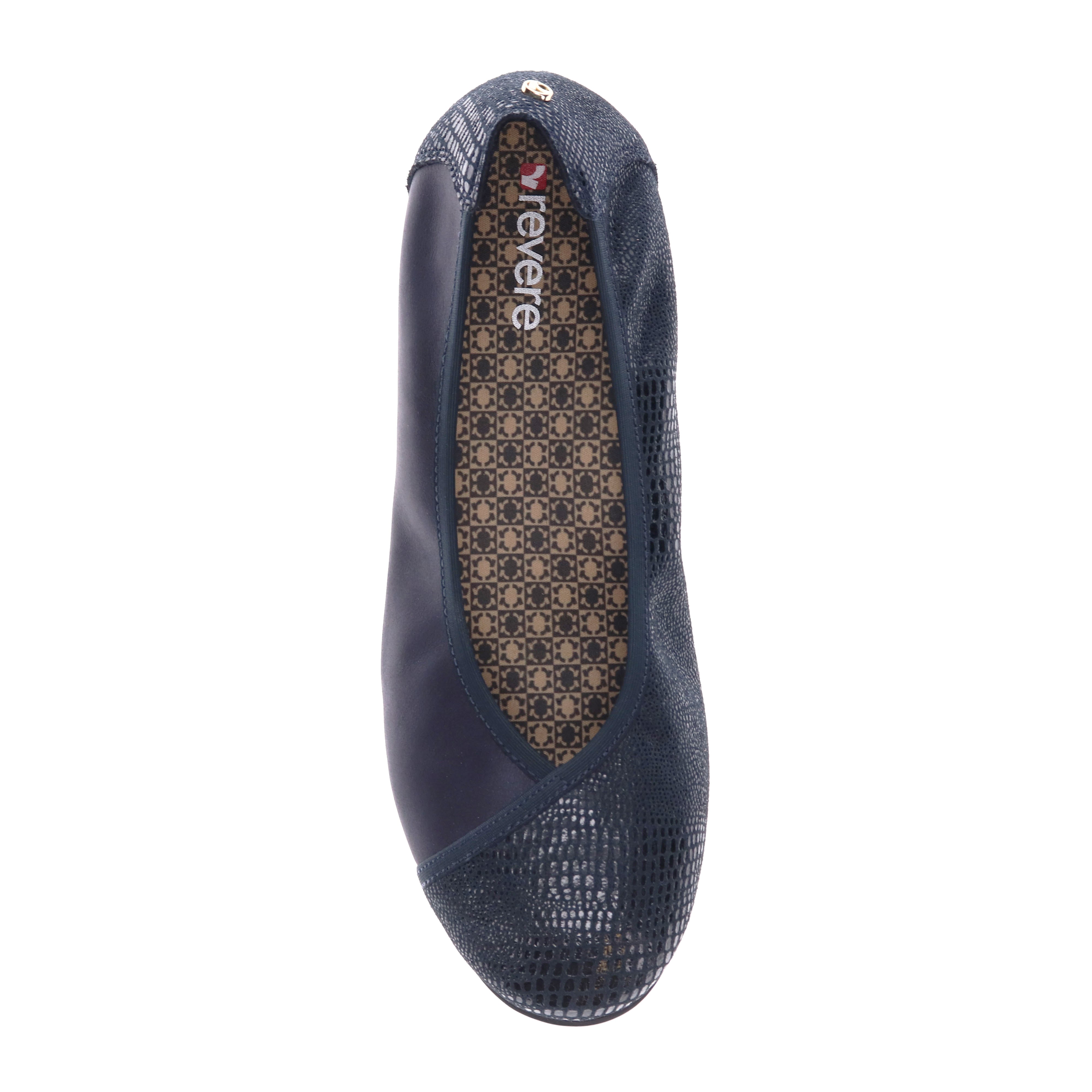 Revere Nairobi - Navy Lizard - dames ballerina