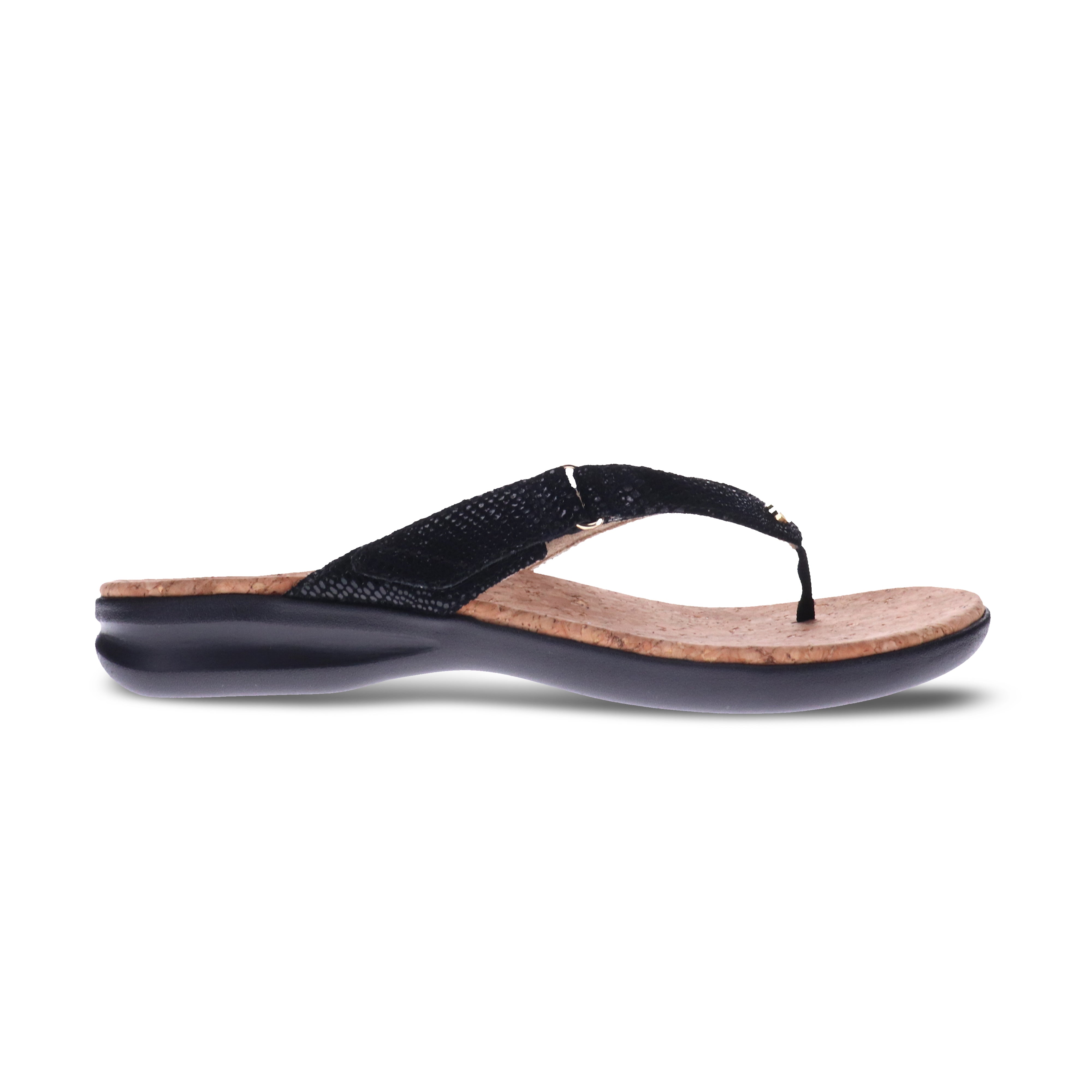 Revere Napoli - Black Lizard - dames teenslipper