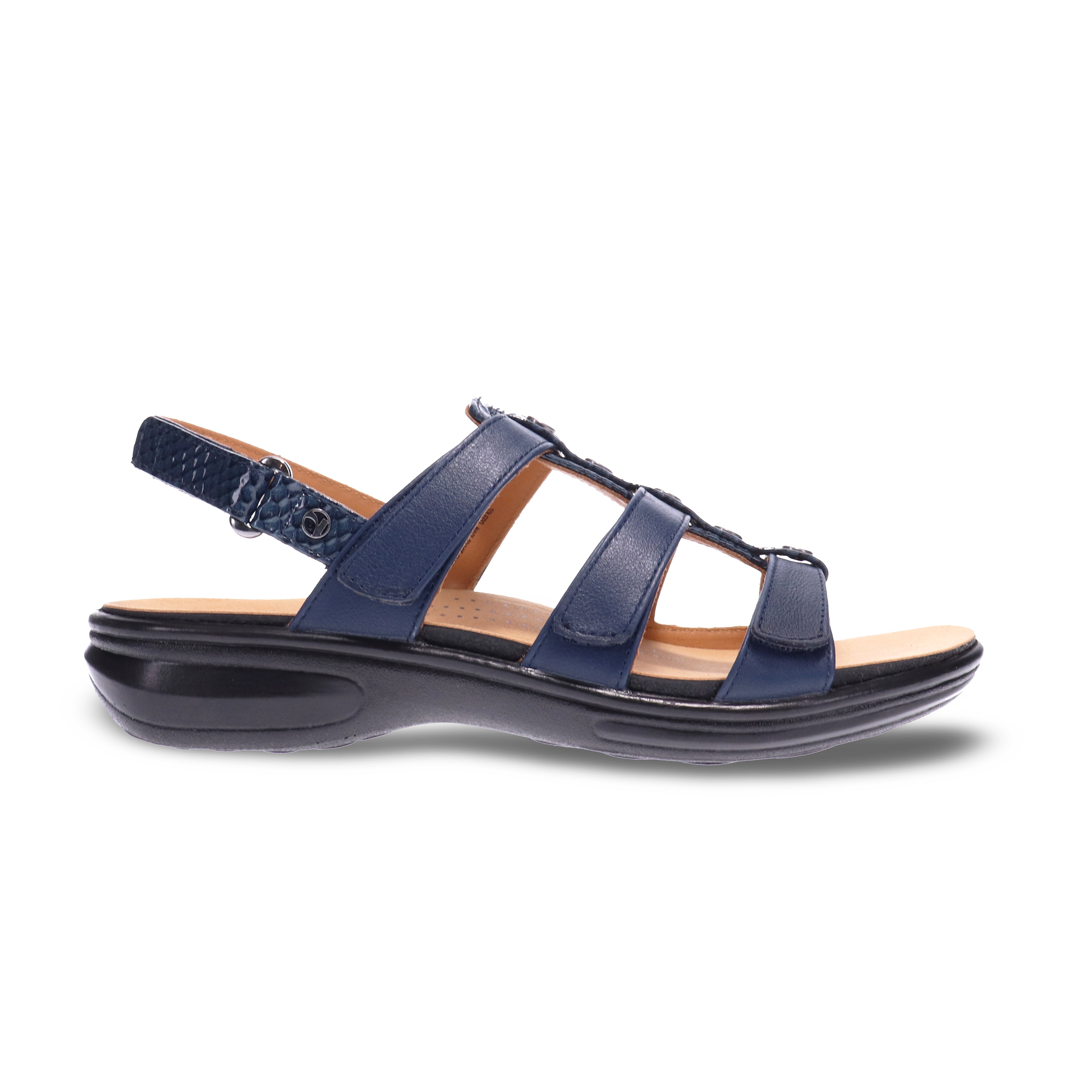 Revere Toledo - Navy/Navy Snake - dames sandaal