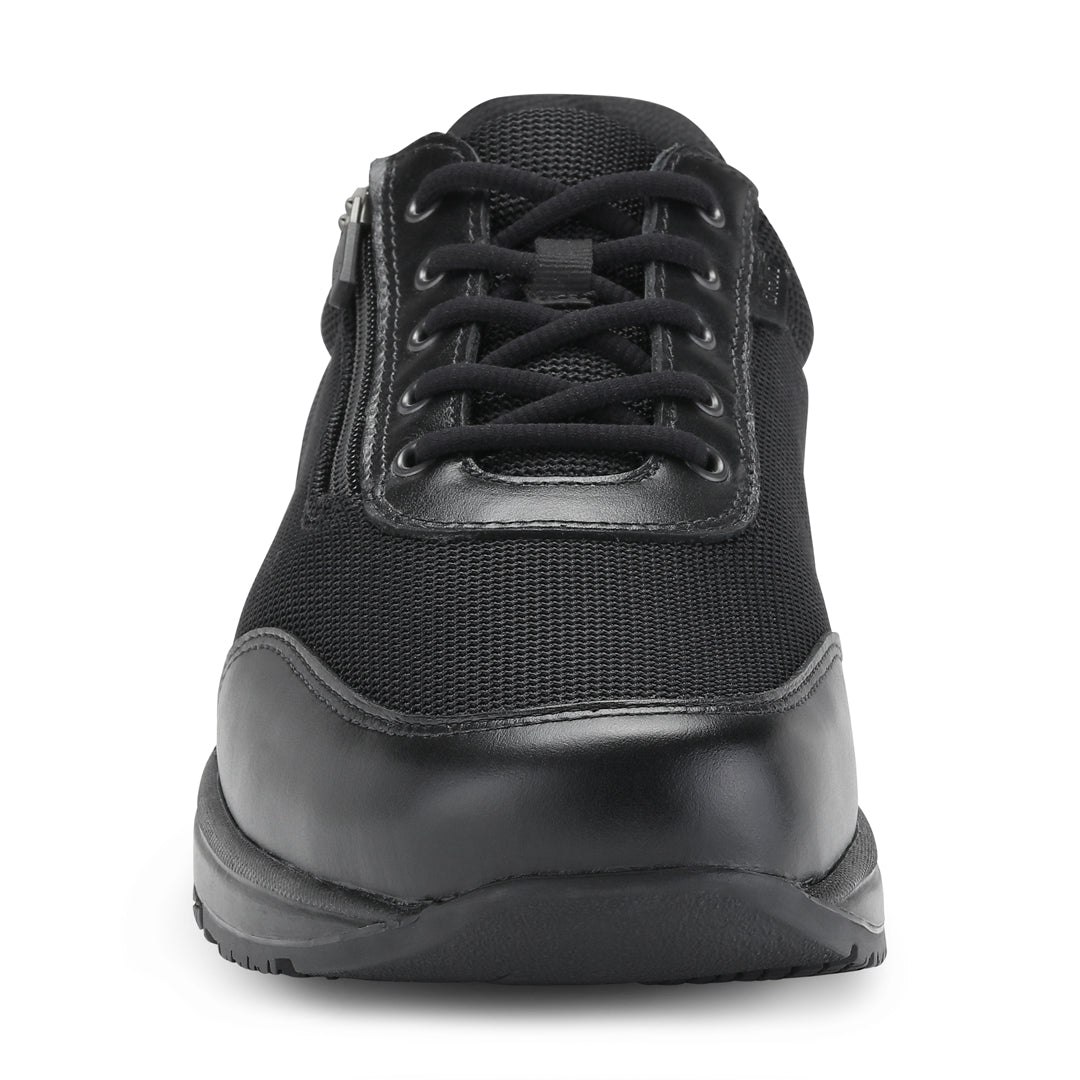Wallin Leo Flow - mesh/leer zwart met rits - heren sneaker