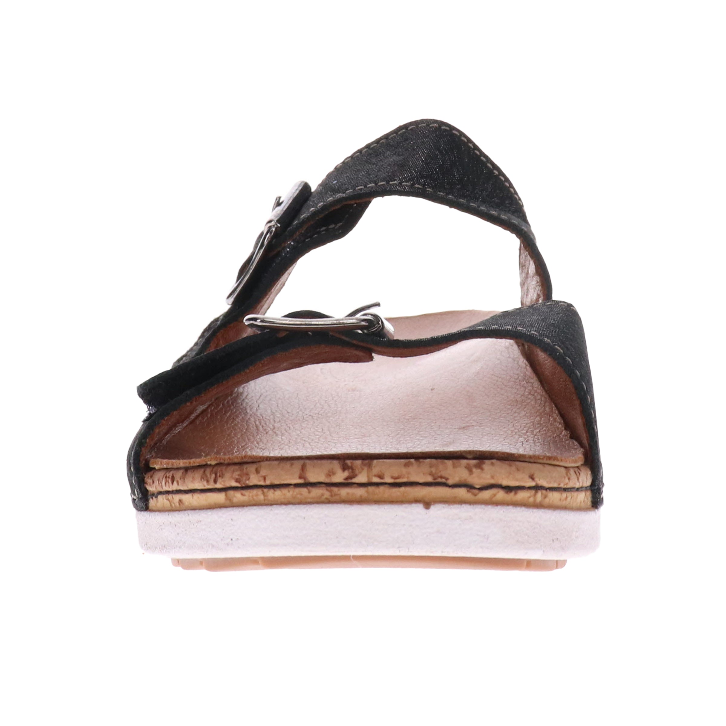 Revere Brighton - Black linen - dames slipper