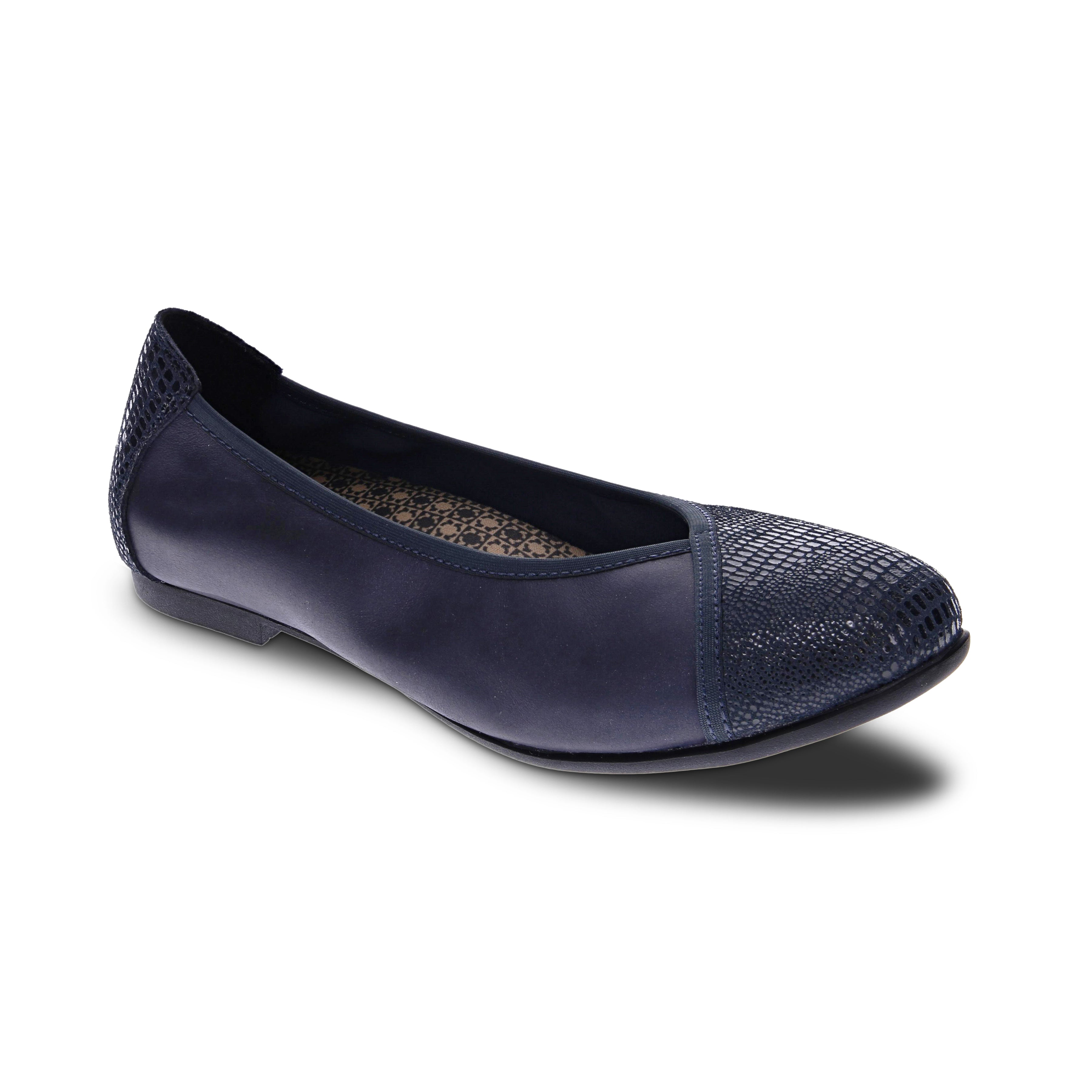 Revere Nairobi - Navy Lizard - dames ballerina