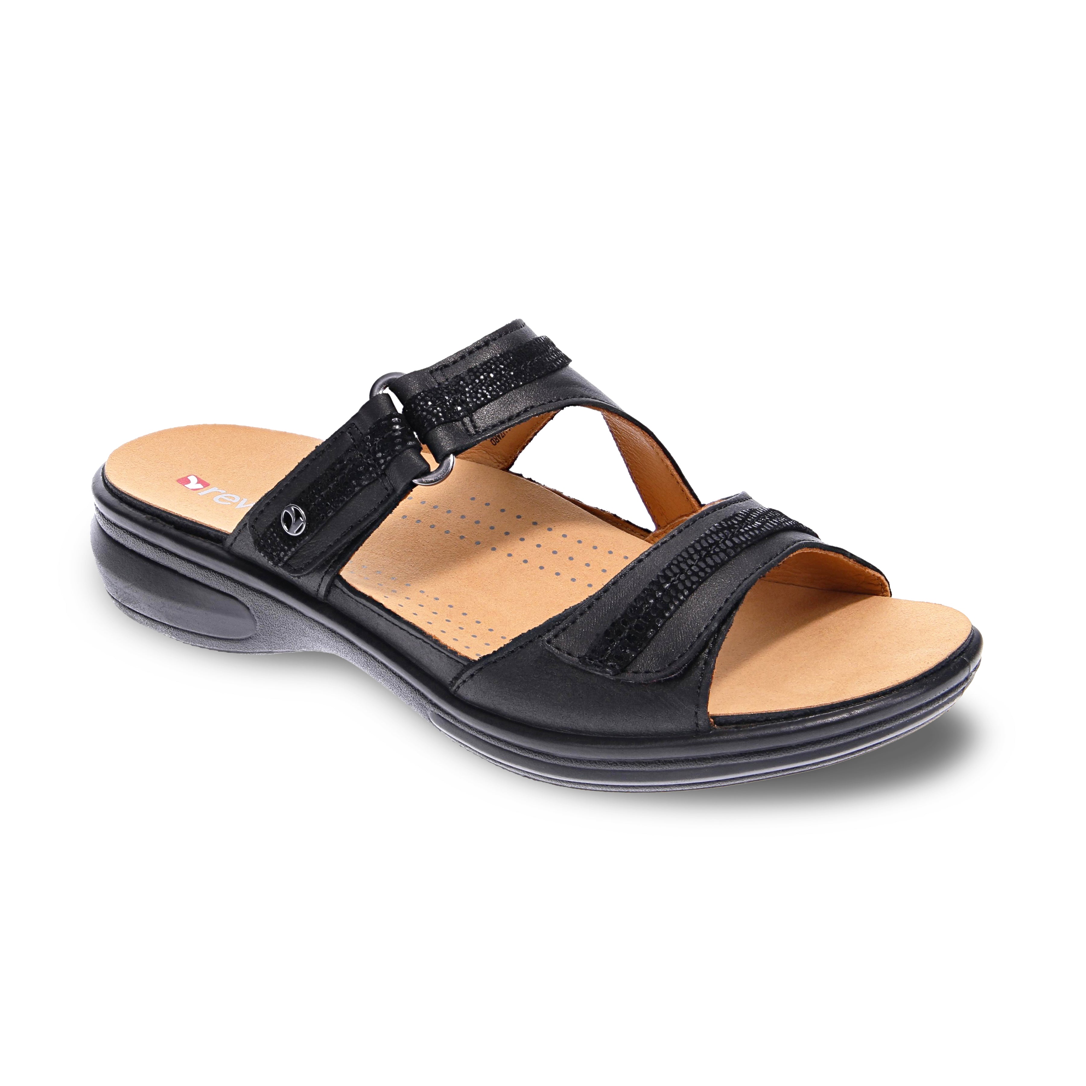 Revere Rio - Onyx/Black Lizard - dames slipper