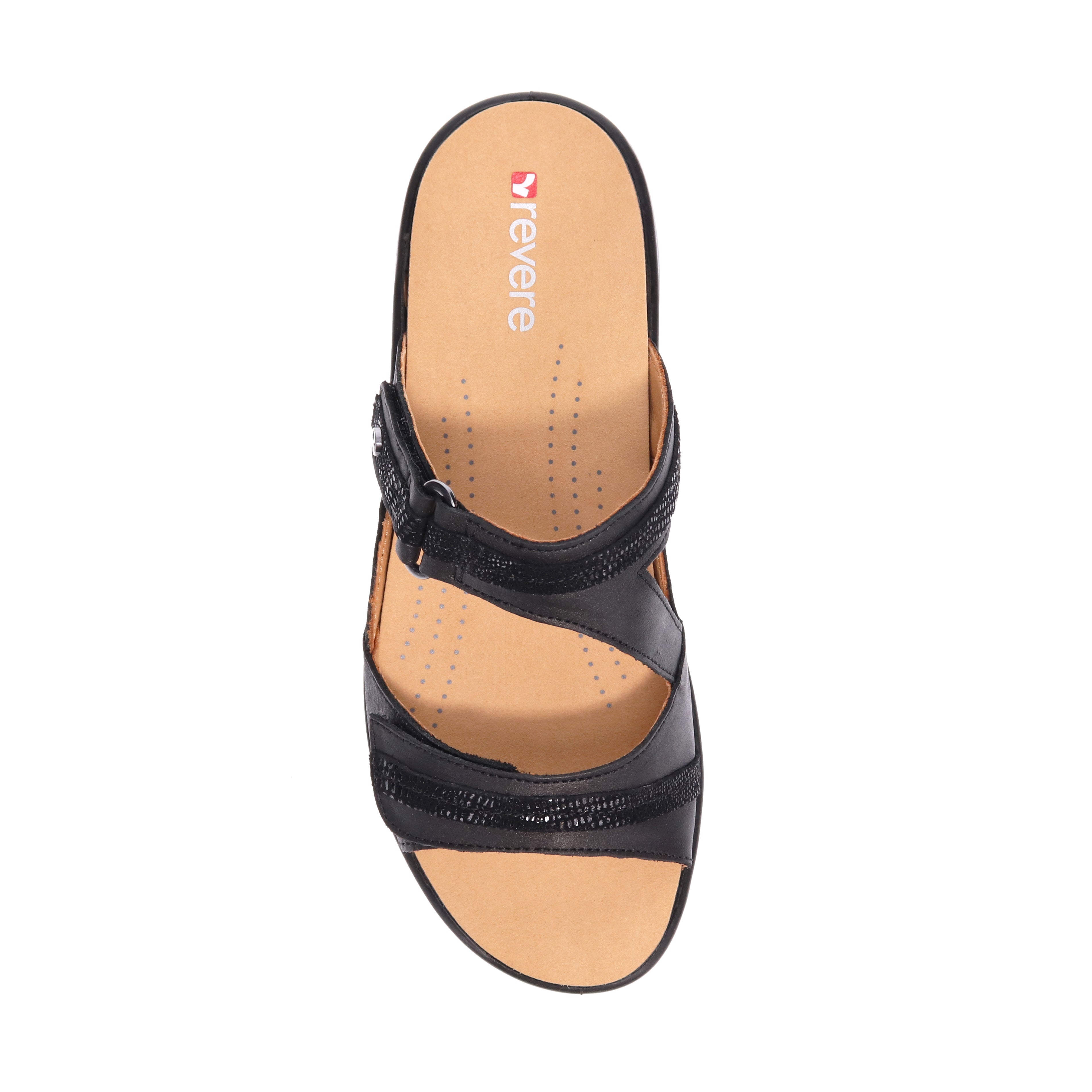 Revere Rio - Onyx/Black Lizard - dames slipper