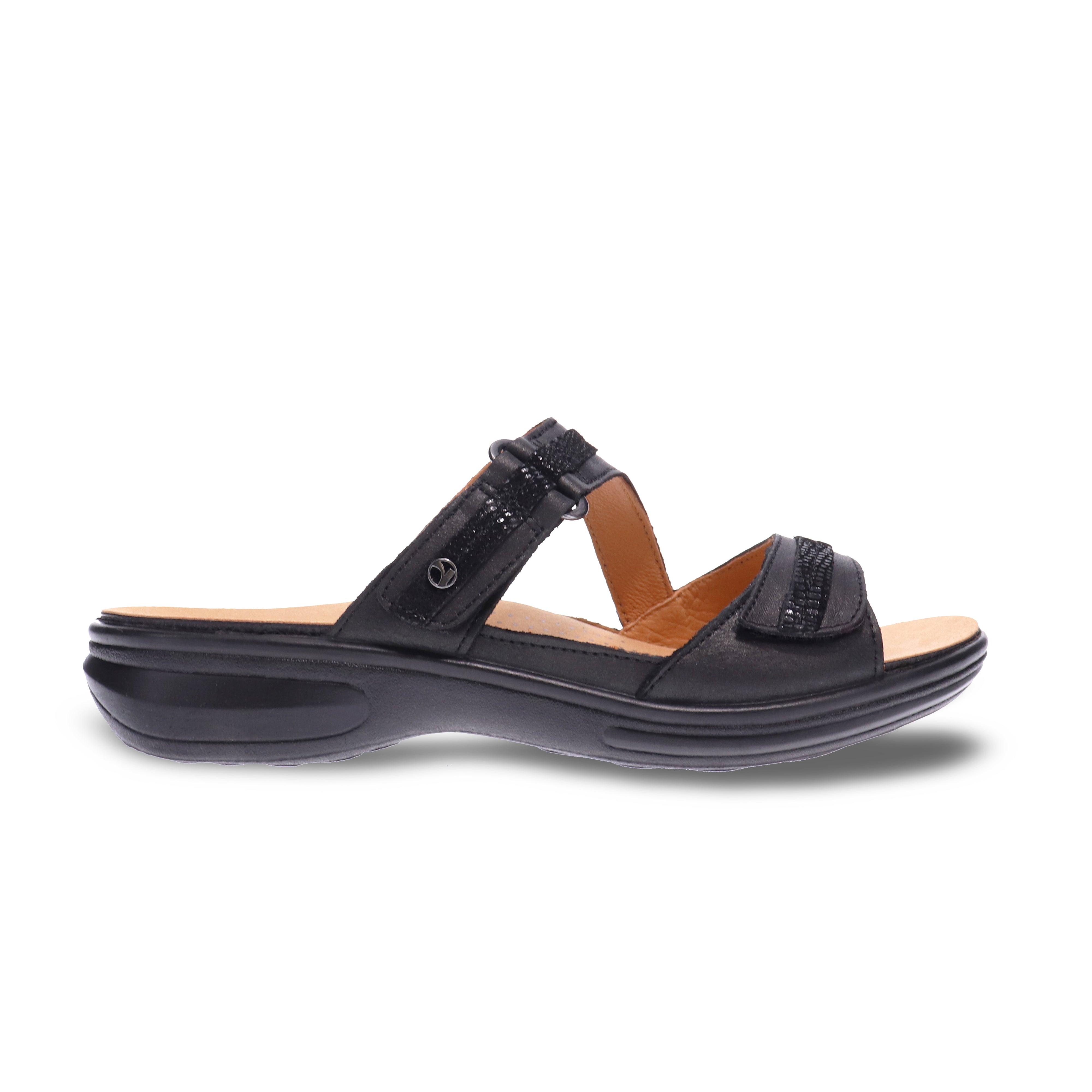 Revere Rio - Onyx/Black Lizard - dames slipper