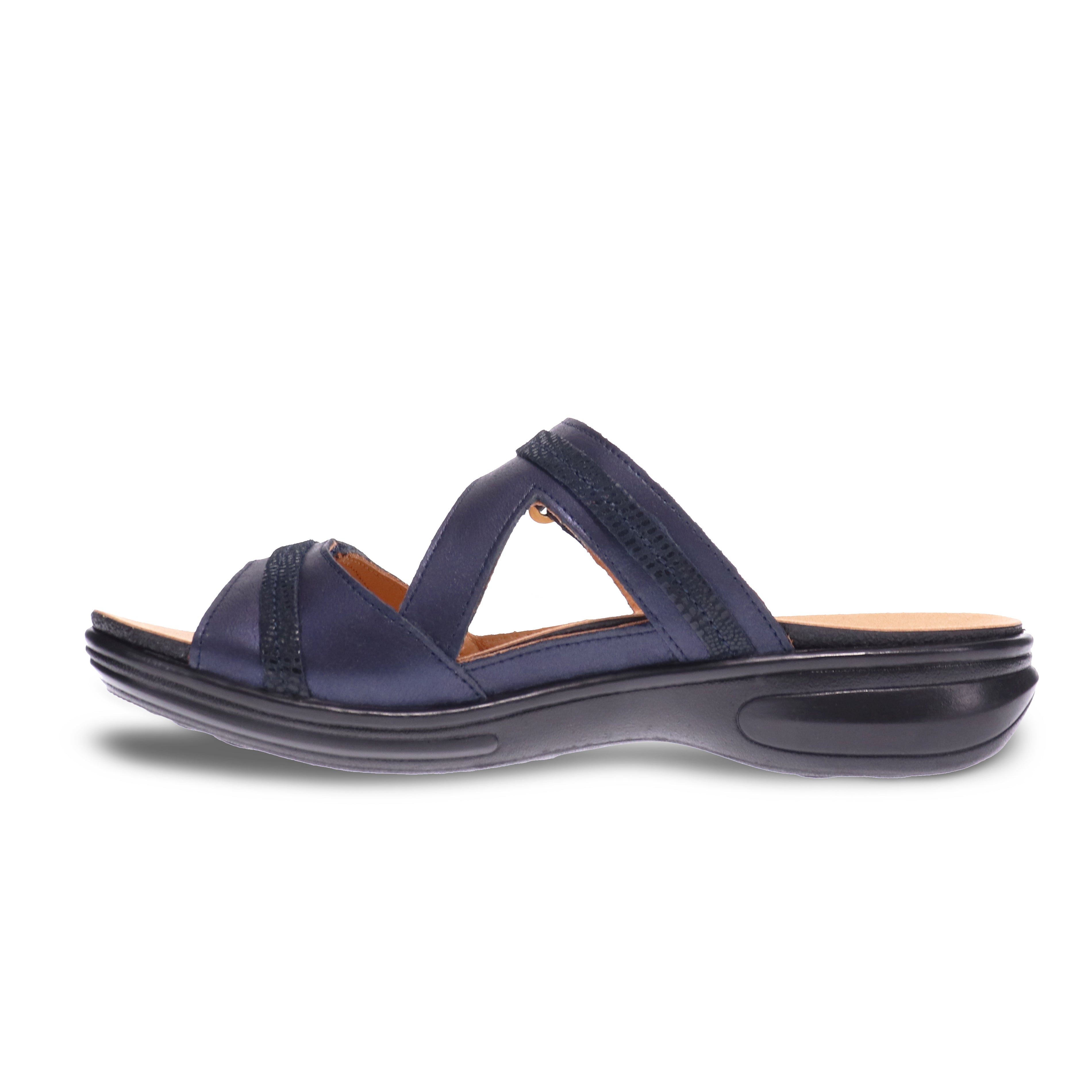 Revere Rio - Sapphire/Navy lizard - dames slipper