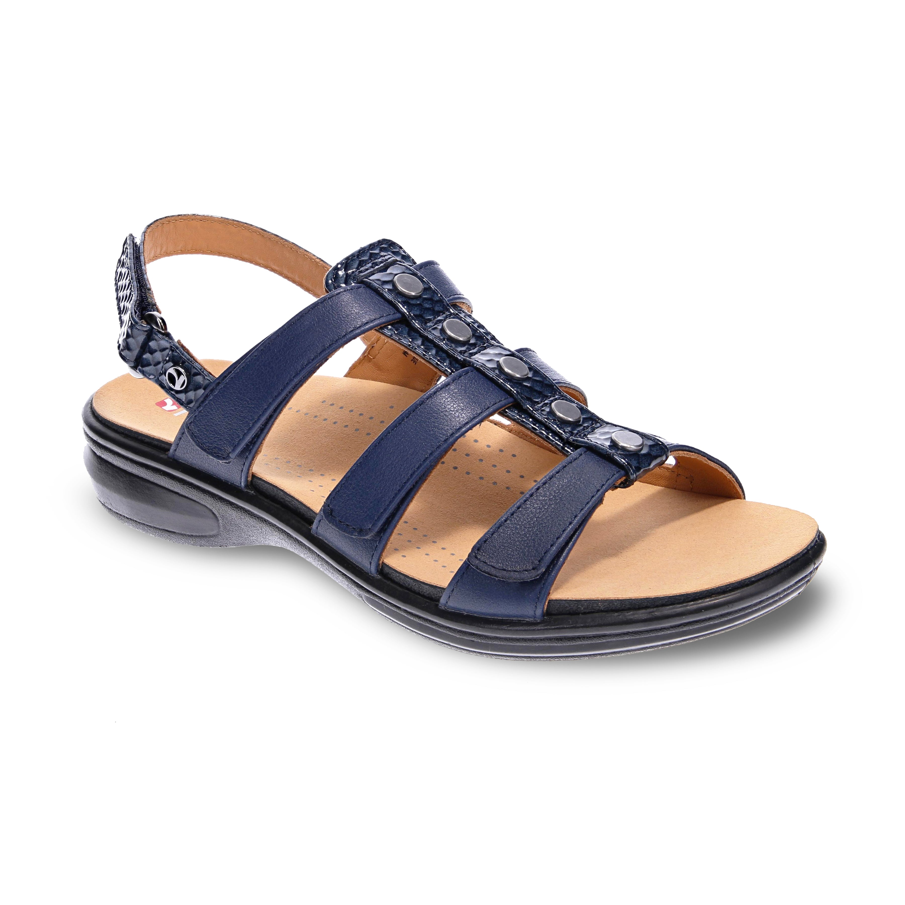 Revere Toledo - Navy/Navy Snake - dames sandaal