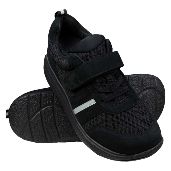 Proflex_Sport_dames_comfortsneaker_in_zwart_mesh_en_zwart_suede_met_een_zwarte_zool_PAAR_1555