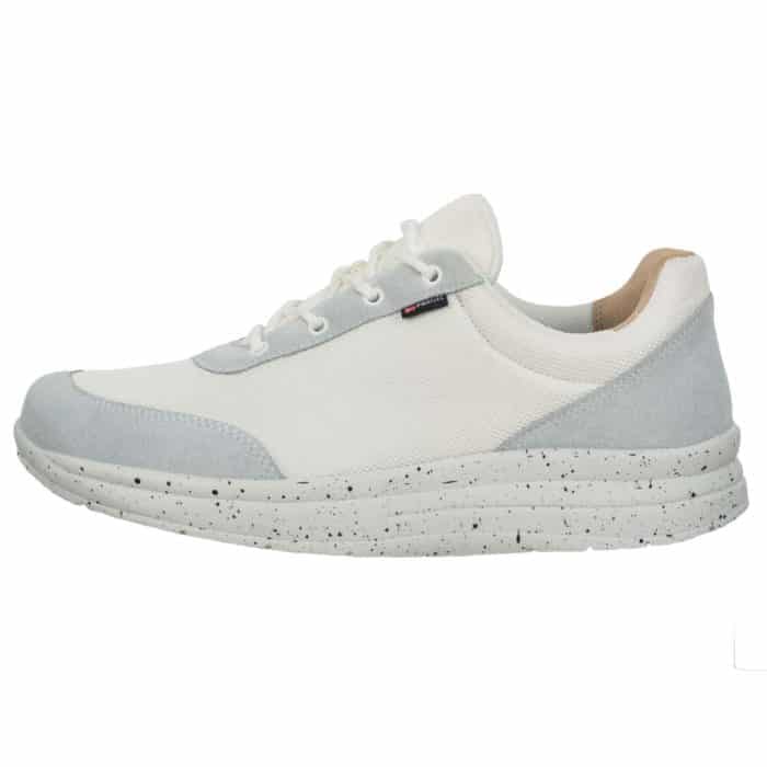 Proflex heren comfortsneaker wit met witte spikkelzool 1014-001-1-zijkant