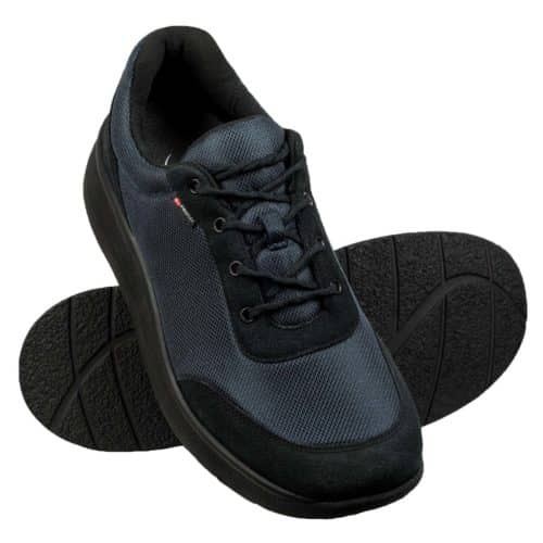 Proflex heren comfortsneaker in zwart mesh en zwart suede met een zwarte zool (1014-000-0)